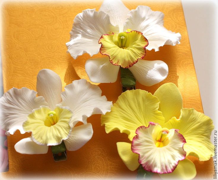 Орхидея фаленопсис из холодного фарфора. мастер- класс. | страна мастеров