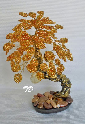 Денежное дерево из бисера с монетами своими руками