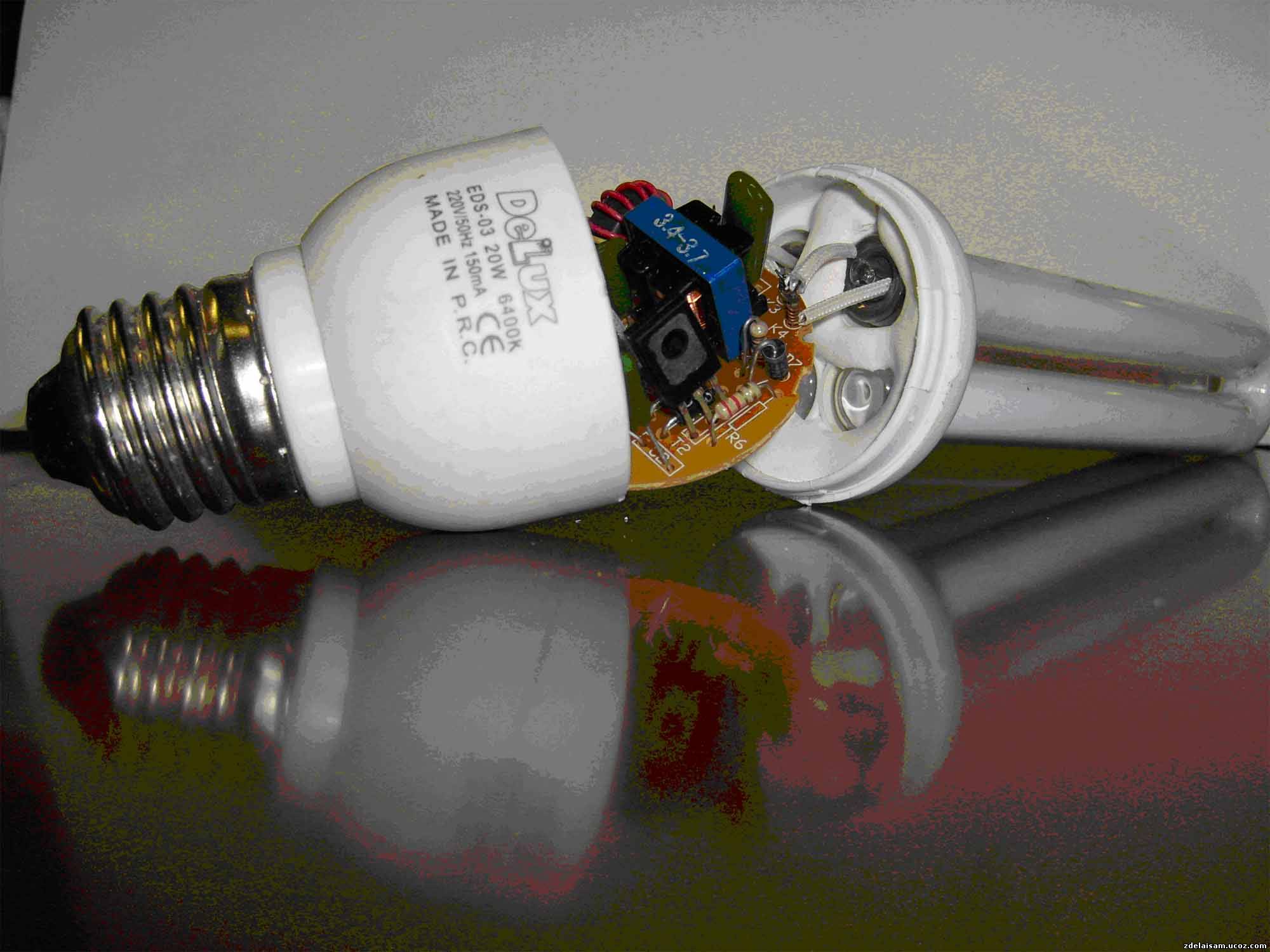 Переделка энергосберегающей лампы в светодиодную