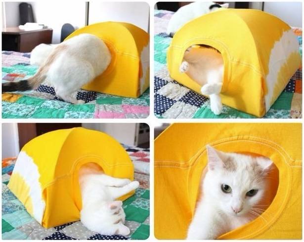 Как сделать домик для кошки (10 способов): своими руками, пошаговая инструкция, игровой комплекс в домашних условиях, из картона, когтеточка, примеры на фото