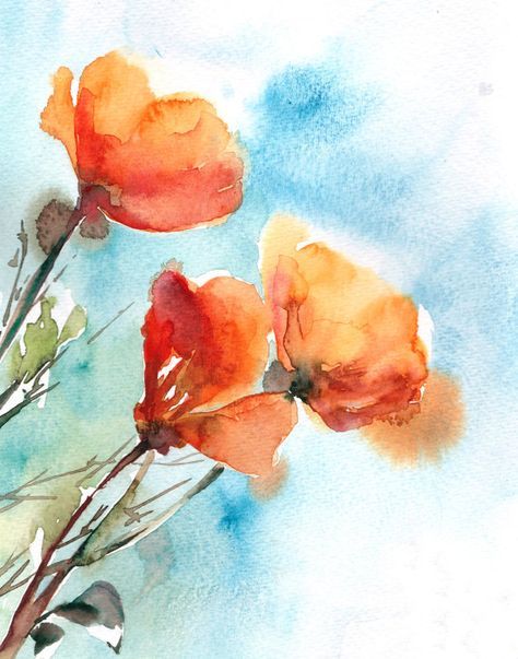 Цветы акварелью: пошаговый урок