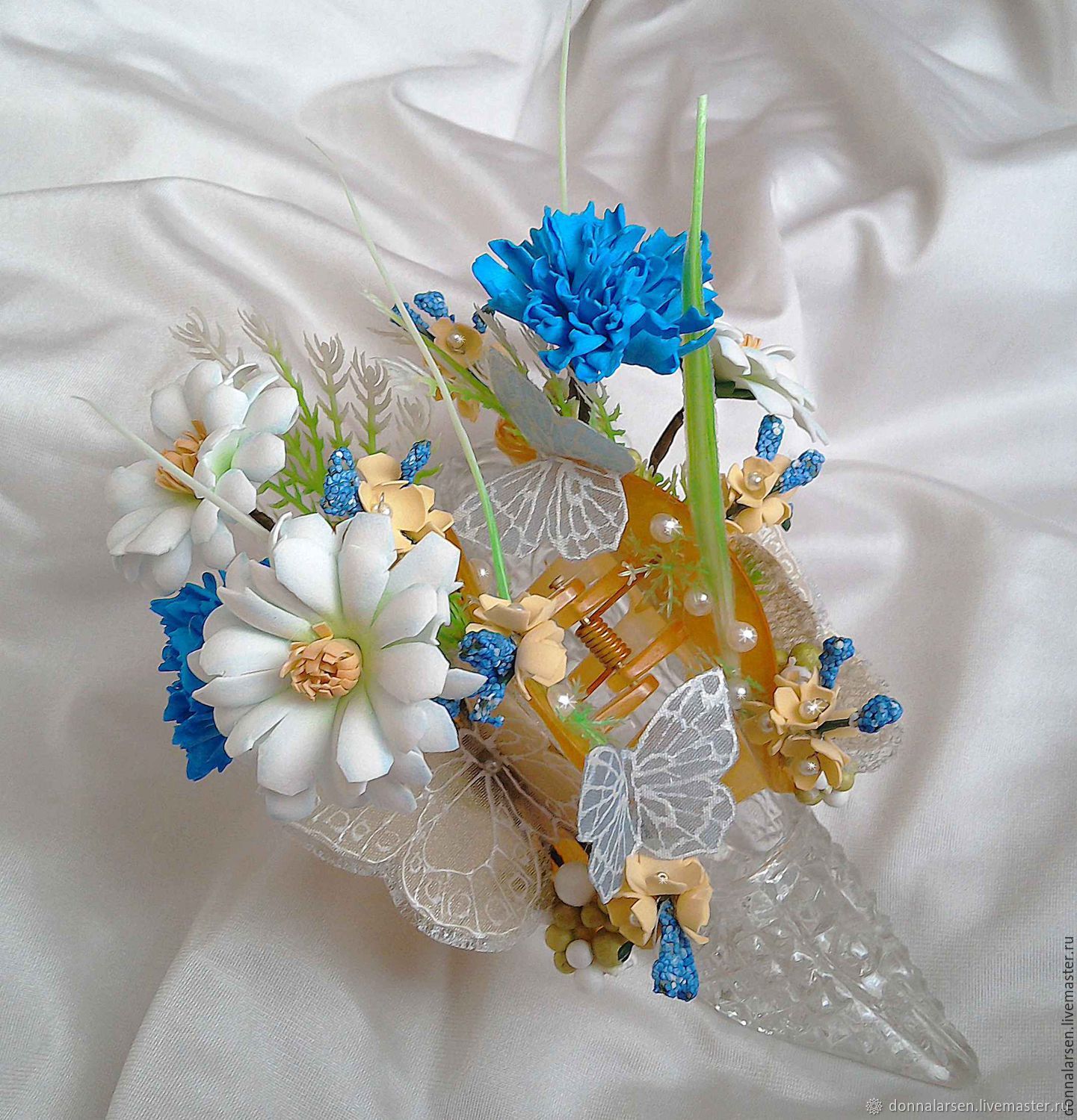 Заколка с цветком (78 фото): модели из фоамирана, заколки для волос из ткани, канзаши, цветочки