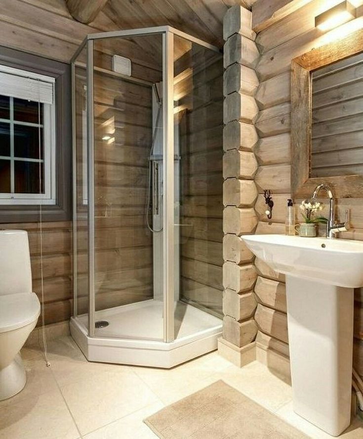Санузел в деревянном доме: фото интерьера отделки туалета в разных вариантах