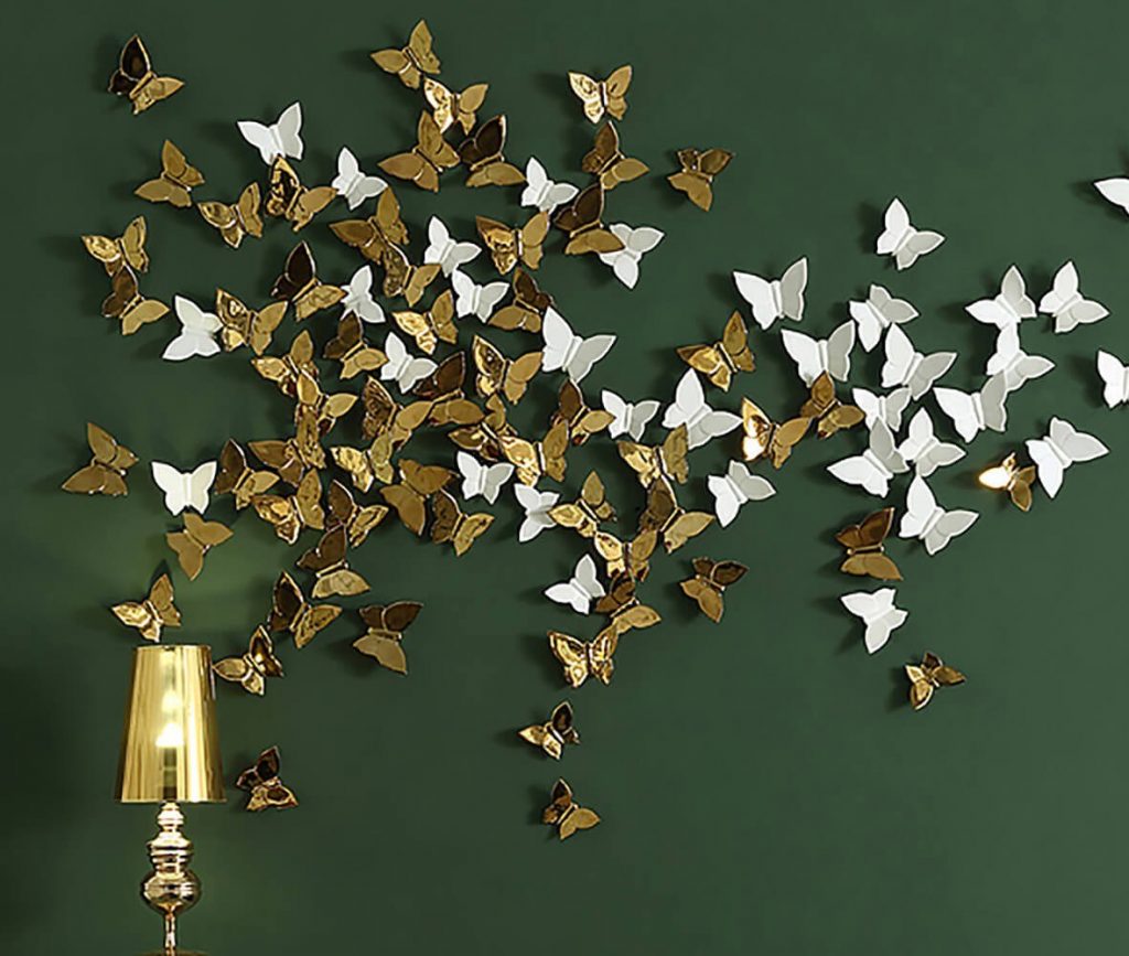 Бабочки на стене: 140+ (фото) красивых оформлений в интерьере