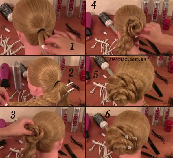 Как сделать розу из волос: шикарная прическа, фото пошагово + видео