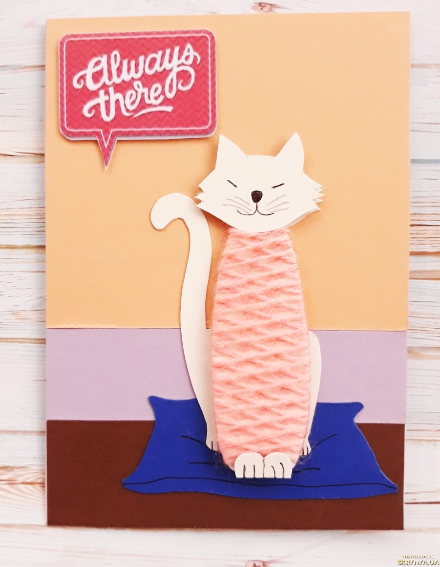 Мастер-класс открытка новый год аппликация открытка "кот в мешке" + мк бумага клей ленты