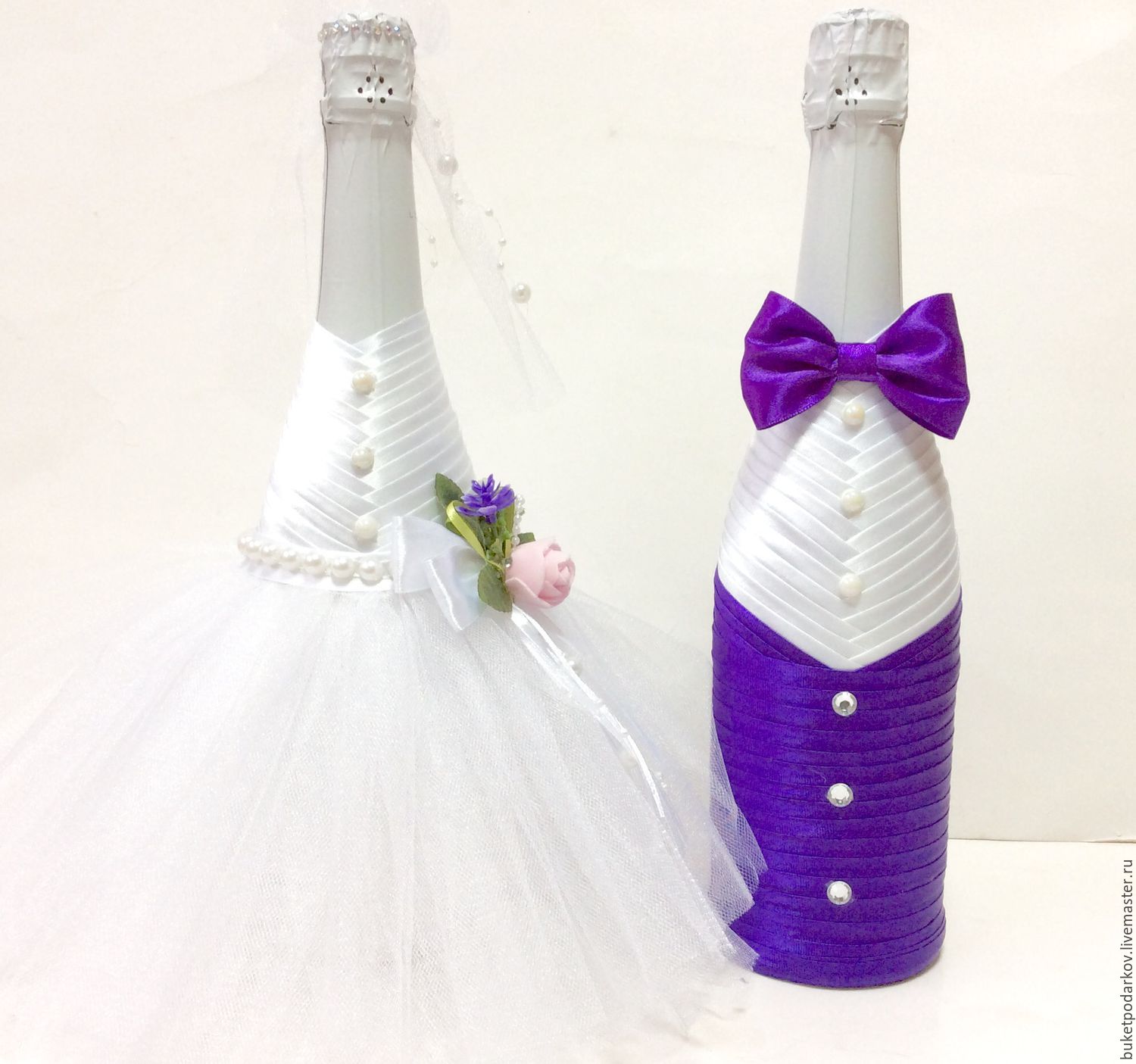 Шампанское на свадьбу «жених и невеста» — коробочка идей и мастер-классов