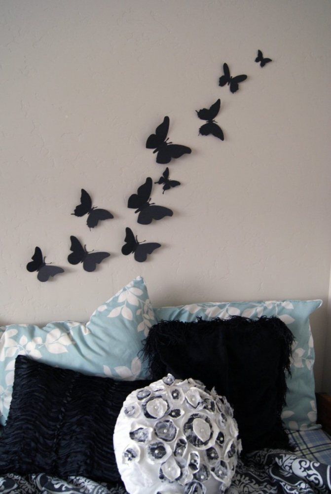 Бабочки для декора стен, шаблоны бабочек из бумаги для украшения интерьера, примеры декораций