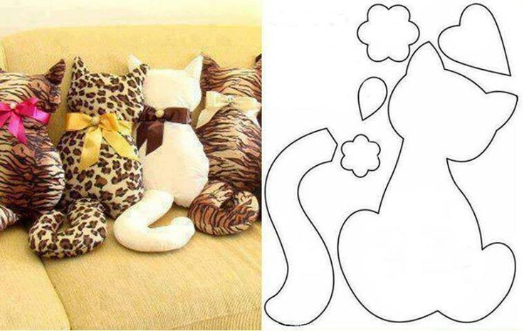Очаровательные подушки коты своими руками. выкройки и примеры