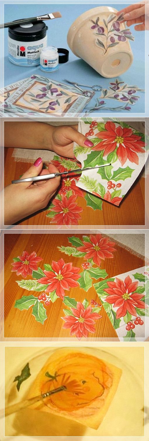 Декупаж картины из открытки и салфеток (поэтапный процесс)