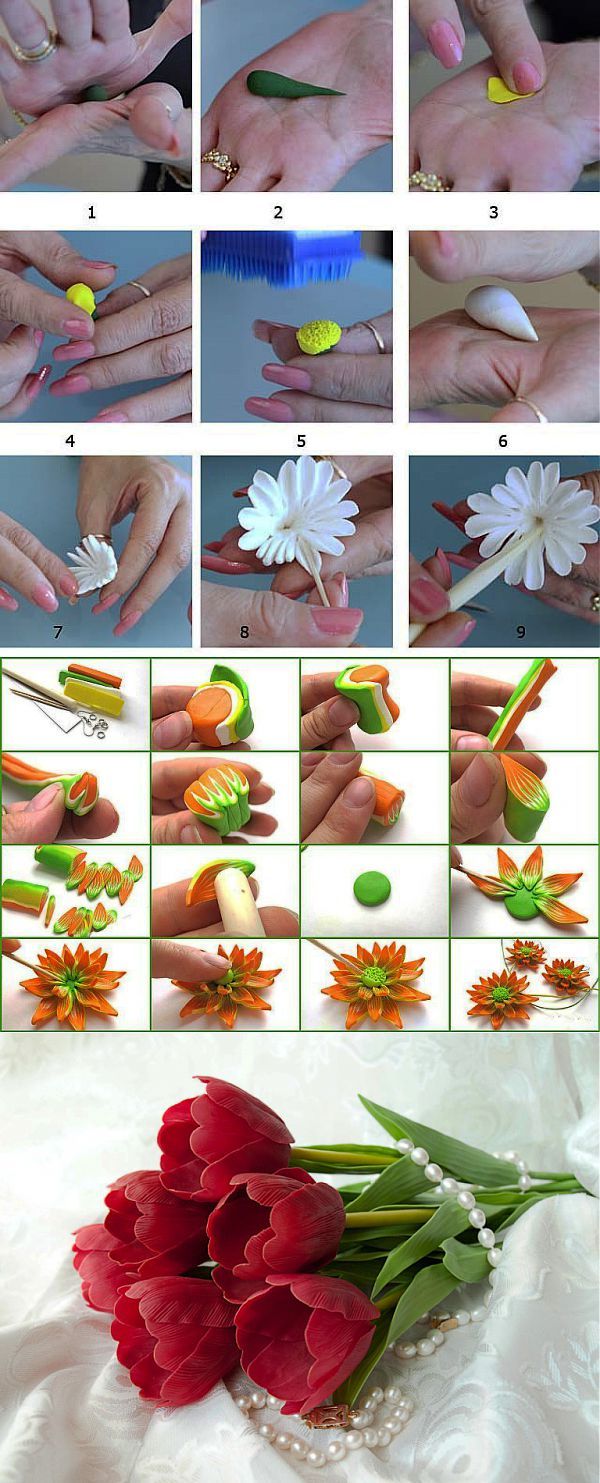 Цветы из полимерной глины своими руками
