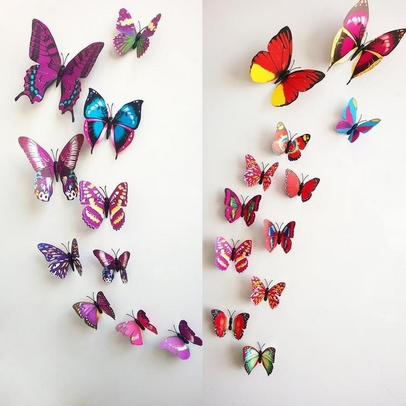 Декор бабочками на стене своими руками, в том числе зеркальными, идеи и фото