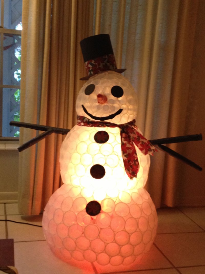 Поделка снеговик из подручных материалов своими руками - простые и понятные мастер-классы с фото примерами