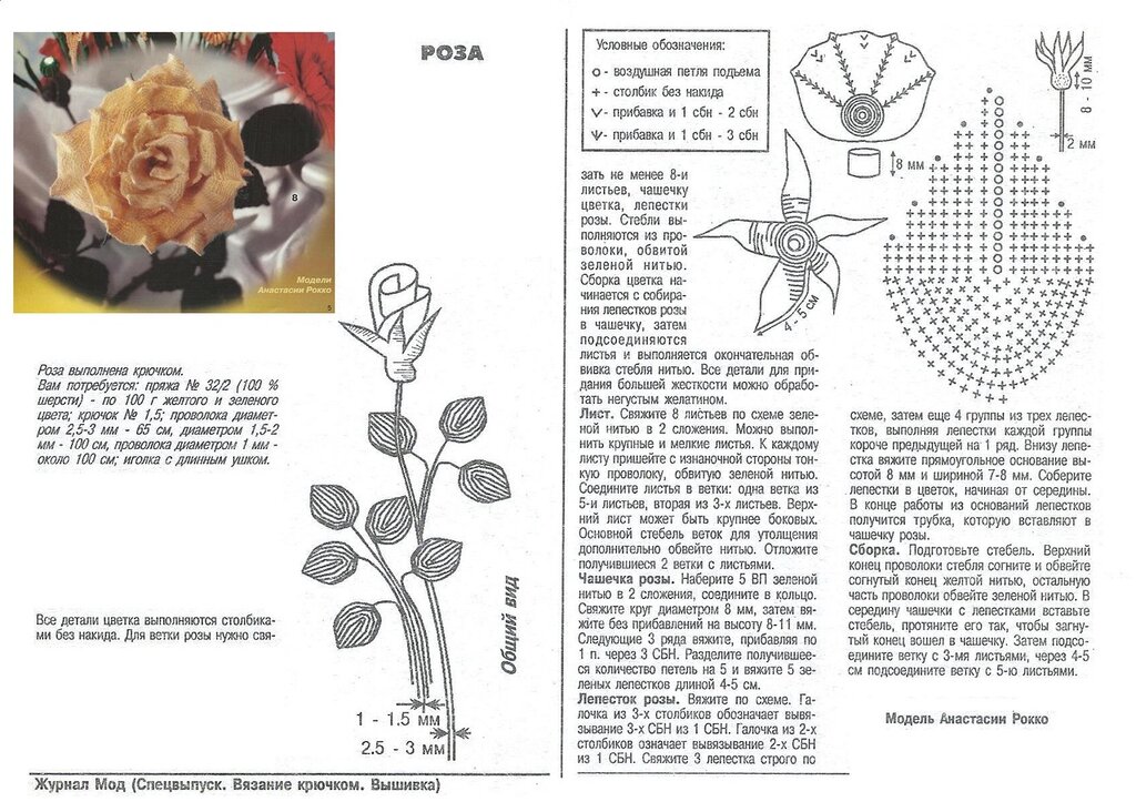 Лилия крючком схема и описание, видео: 11 вариантов вязания цветка