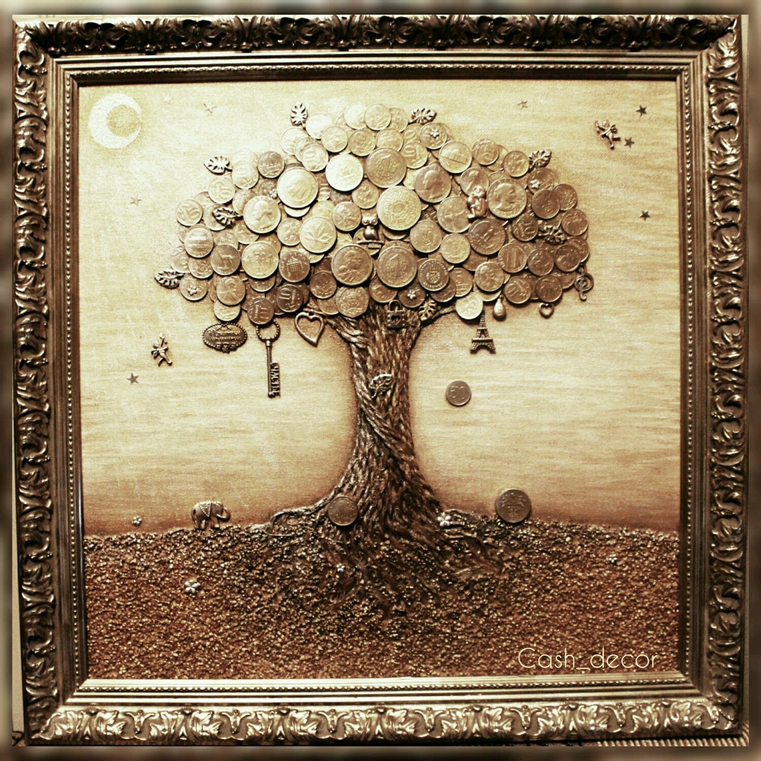 Панно «денежное дерево» (34 фото): из монет и денег, в технике декупаж и другие. как сделать своими руками на стену? красивые примеры