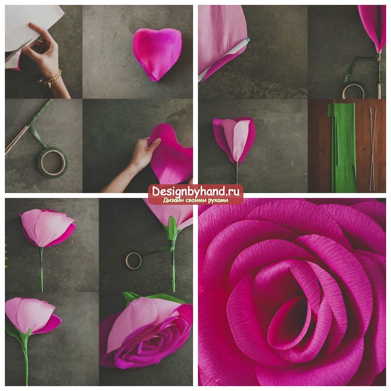 Как сделать красивую розу и бутон розы из гофрированной бумаги с конфетами и без конфет своими руками: пошаговая инструкция, шаблон и размеры лепестков, листьев. как сделать букет из роз, бутонов роз из гофрированной бумаги, корзину с розами?