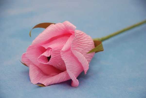 Роза из гофрированной бумаги с конфетой мастер класс пошагово