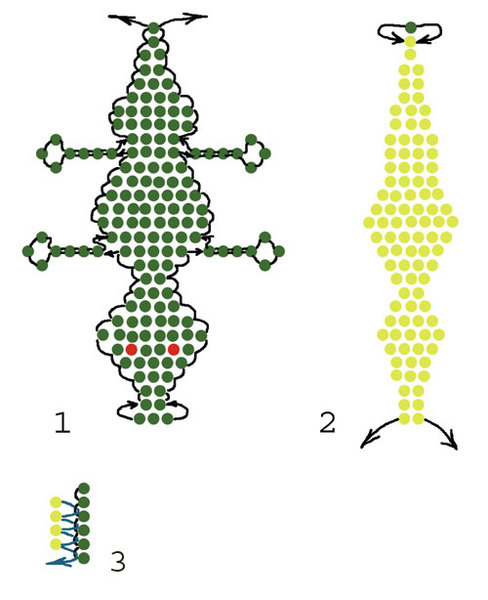 Крокодил из бисера своими руками: схема бисероплетения, инструкция для начинающих