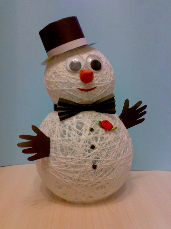 Снеговик из ниток: фото, идеи и мастер-классы. снеговик из ниток