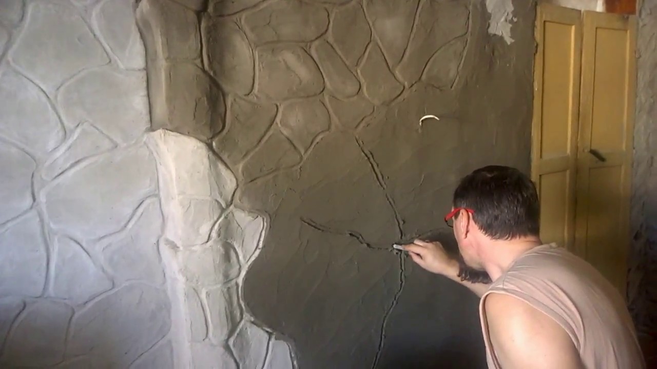 Декоративная штукатурка под камень, имитация камня на стене своими руками из штукатурки