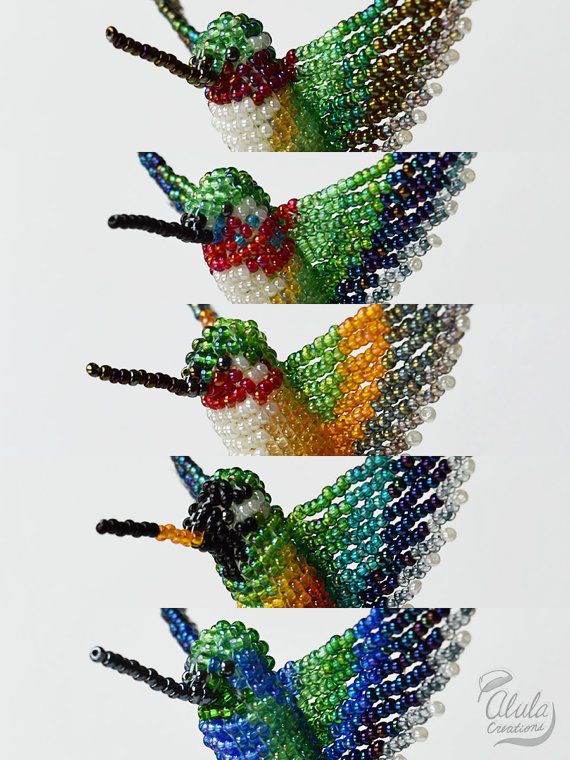 Колибри из бисера: схема плетения, примеры и фото