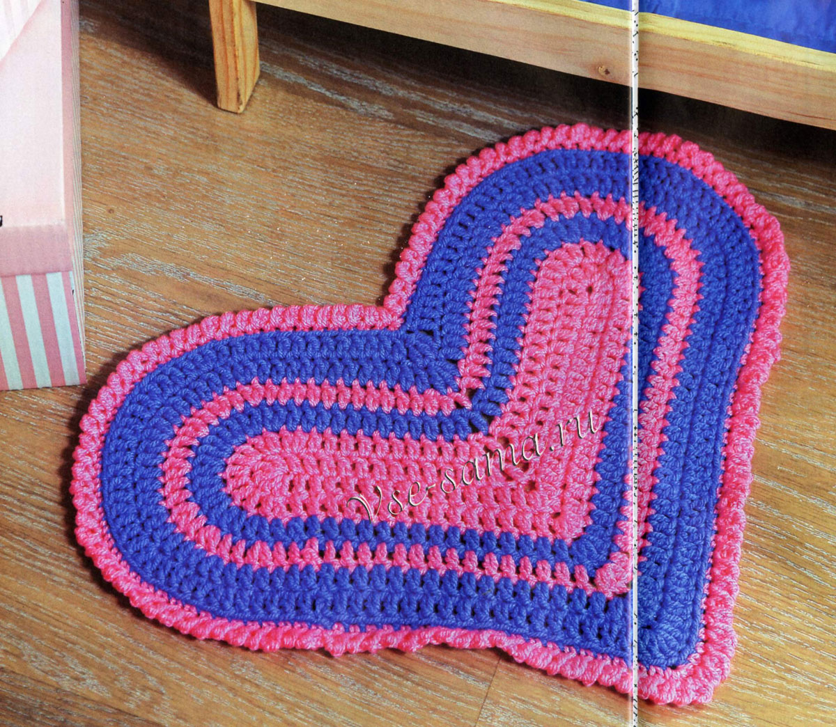 Коврик спицами, 16 схем и описаний для вязания ковриков,  вязание для дома