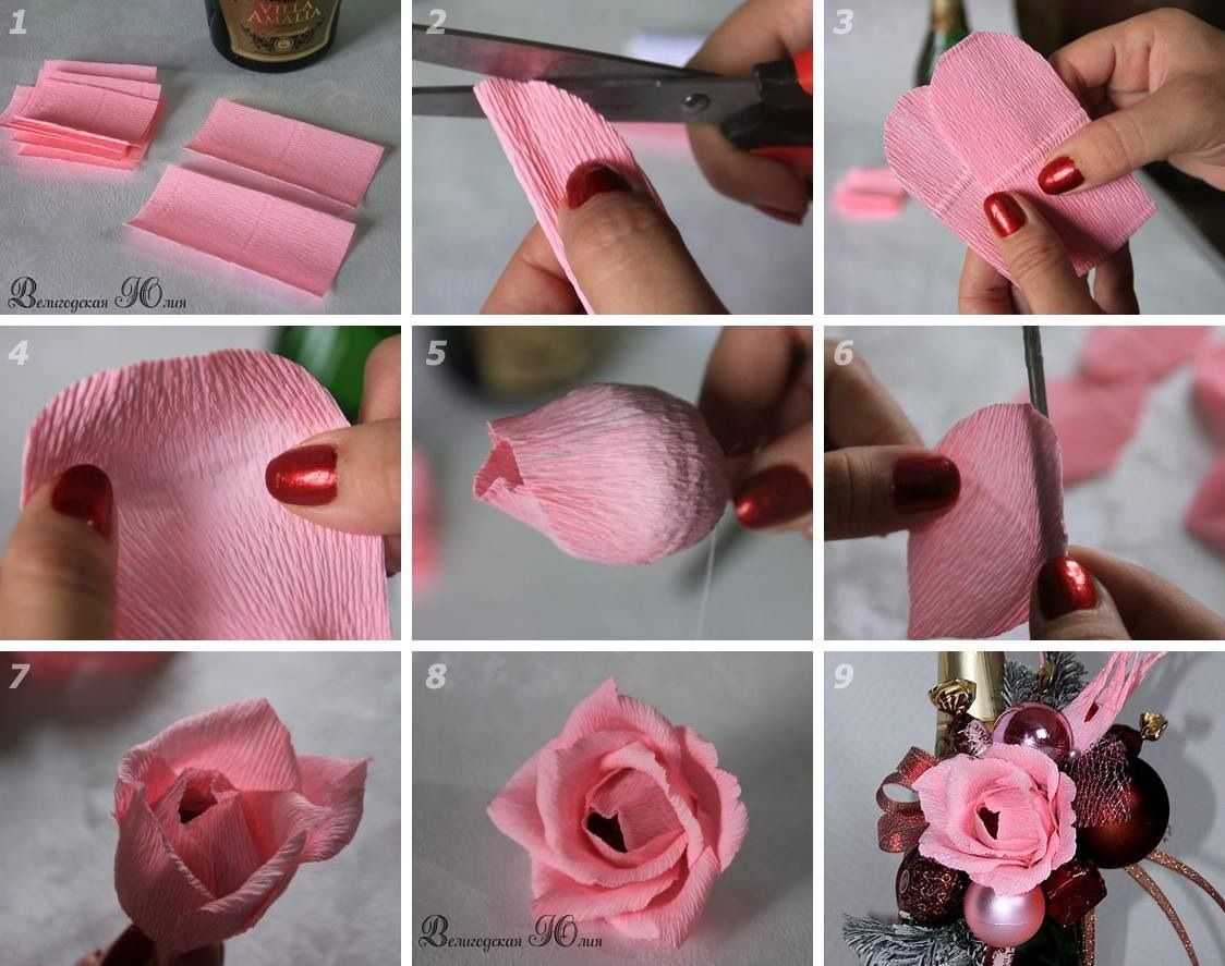Роза из бумаги - 5 вариантов как сделать бумажные розы своими руками пошагово
