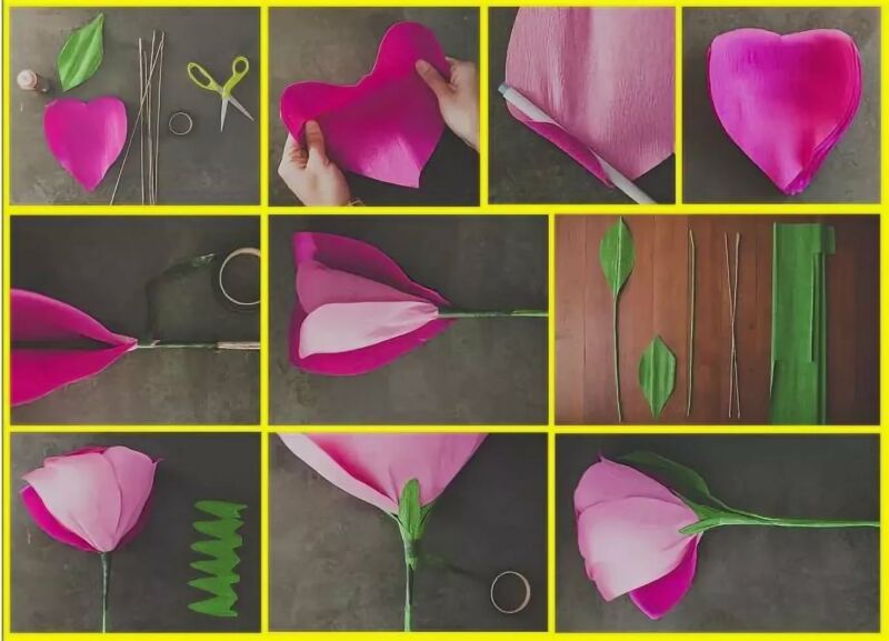 Как сделать красивую розу и бутон розы из гофрированной бумаги с конфетами и без конфет своими руками: пошаговая инструкция, шаблон и размеры лепестков, листьев. как сделать букет из роз, бутонов роз из гофрированной бумаги, корзину с розами?