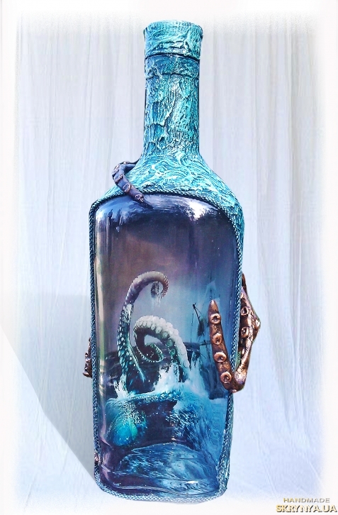 Морская бутылка. декоративная бутылка «воспоминания о море декорировать бутылку своими руками в морском стиле