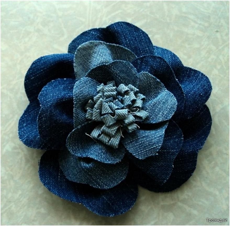 Мастер-класс украшение шитьё джинсовые цветы пуговицы ткань