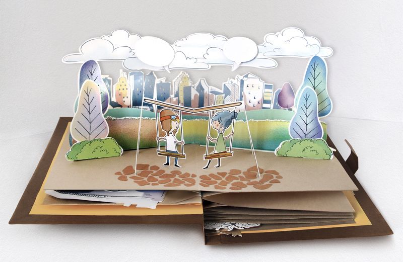Как делать книжку из картона. страничка для детской книги в стиле pop-up