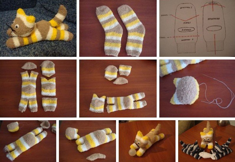 Нескучные игрушки из носков своими руками, мои первые добрые котята :) | страна мастеров