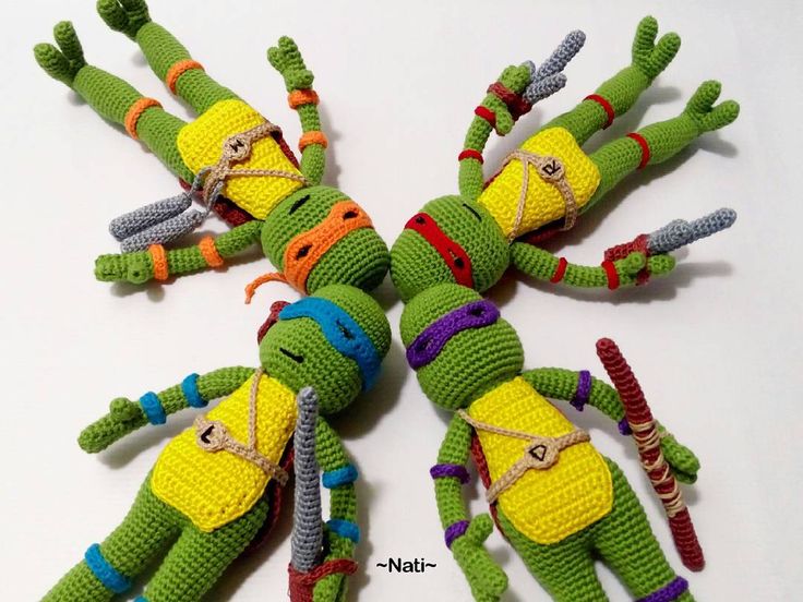 Черепашки ниндзя: схемы вязаных игрушек