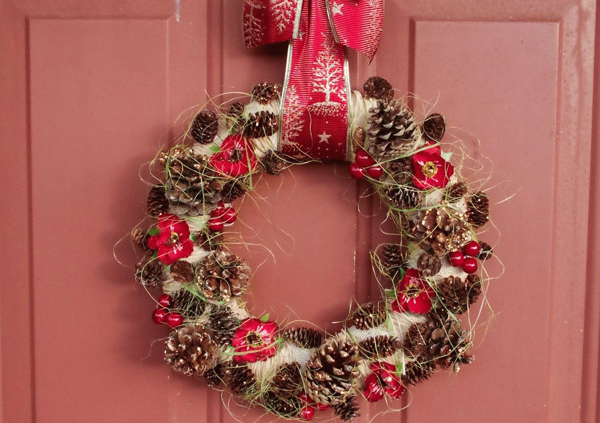 Рождественский венок своими руками + 50 фото идей новогодних венков на дверь и не только