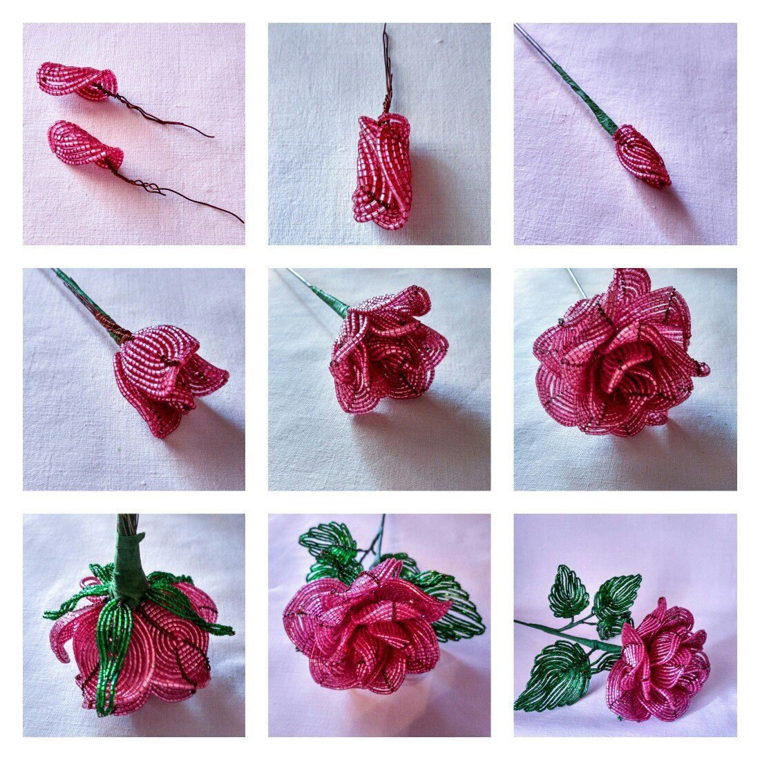 Маленькая роза из бисера: мастер-класс и схема плетения