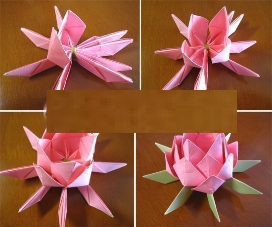 Цветок лотоса из гофрированной бумаги