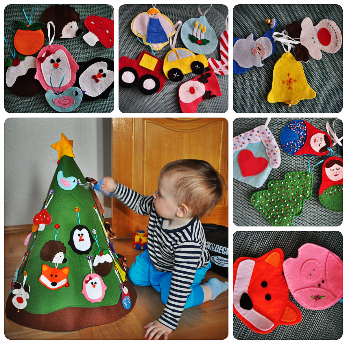 Праздничная елка и другие новогодние игрушки своими руками с выкройками и описанием — более 30 вариантов из фетра и текстиля