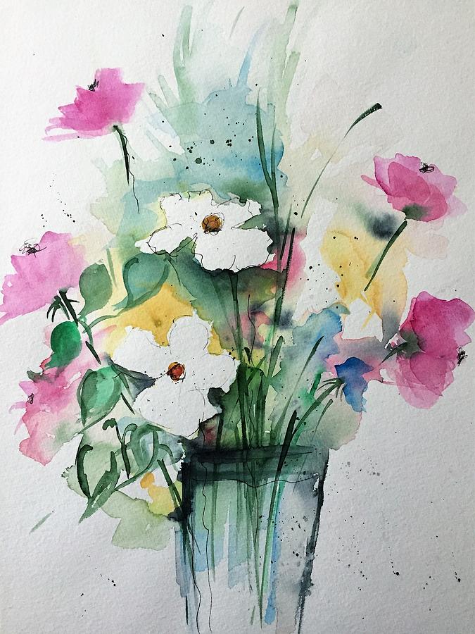 Акварельная живопись flower drawing art, акварельные цветы, розовый цветок с лепестками png | hotpng