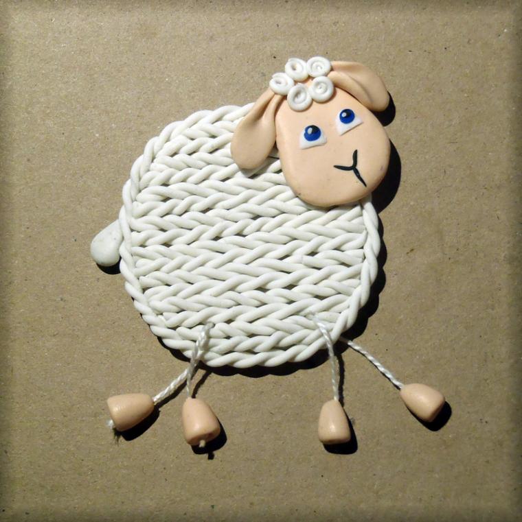 Как слепить овечку из глины или мастики