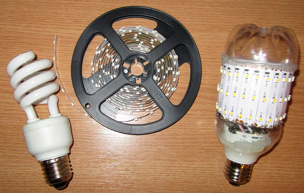 Светодиодная лампа из энергосберегающей своими руками