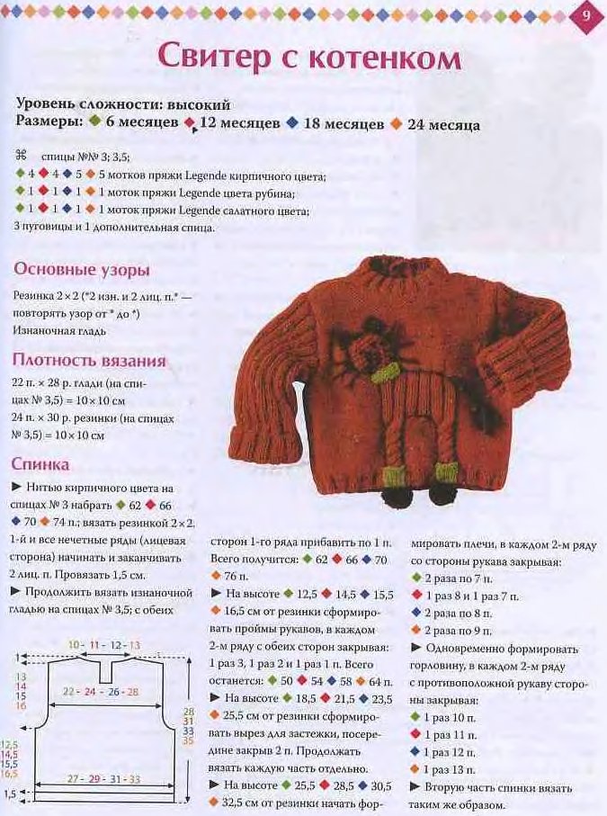 Кот спицами, 25 моделей  описанием и схемами вязания,  вязание для детей